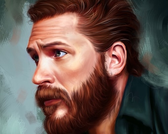 Tom Hardy, Portrait of an actor, Printable Wall Art, Digital Art, Instant Download, Printable art, Celebrity Painting, Tom Hardy Portrait