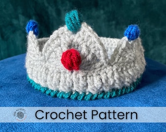 Royal Tiara Crochet Pattern // 3 sizes for baby, child and adult, Royal tiara pattern, princess crown, cosplay crown, cosplay tiara