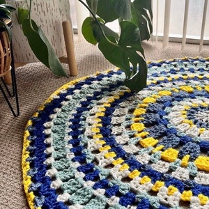 Rug Crochet Pattern // Around the Reading Rug / Crochet décor / Crochet floor mat / Garden rug image 8