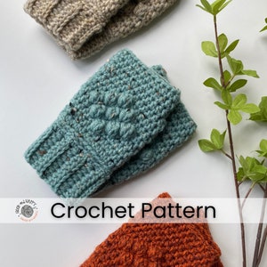 Easy Bobble Fingerless Mittens crochet pattern // Beginner-friendly crochet project, Quick crochet mitten pattern, Cosy mittens