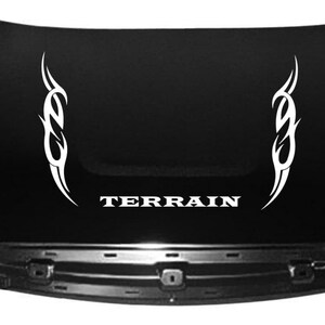 Hood Tribal Logo Design 3x Line Vinyl Stickers Compatible with Terrain Denali