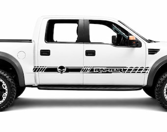 Raptor F150 Vinyl Decal: Skull Line Design, All Models