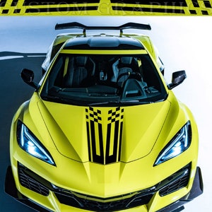 Premium Quality Hood Stickers Compatible with Corvette Z06 New Attractive Line Design Sticker Street Auto Easy Application