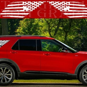 USA Flag Eagle Design Window Decal Sticker Vinyl Compatible Explorer ST Design