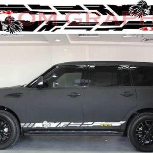 2x Racing Stripes Indian Man Design Vinyl Decal Stickers Compatible with Patrol