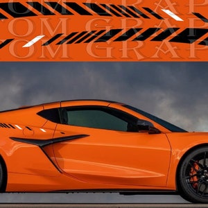 Premium Vinyl Sticker Compatible with Corvette Z06  Style Line Design Vinyl Decal