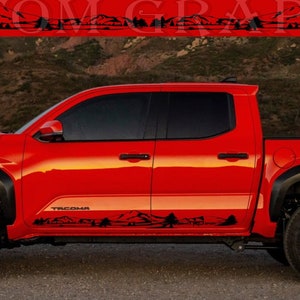 Premium Vinyl Sticker Compatible with Tacoma New forest Mountain Design Car personalization stickers