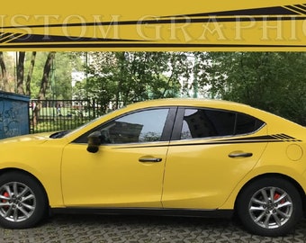 Racing Stripes Up Line Design Vinyl Decal Stickers Compatible with Mazda 3