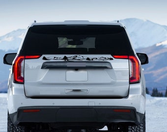 Yukon Mountain bakdörrsdekal i vinyl - kompatibel med GMC Yukon