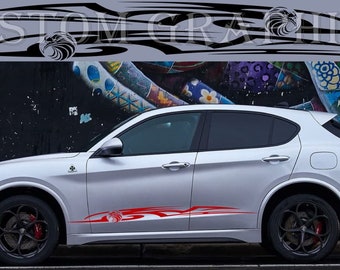 Tribal Design Eagle Logo Line Decal Vinyl Compatible with Stelvio All Models