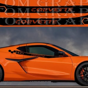 Premium Vinyl Sticker Compatible with Corvette Z06 Honey Up Line Design Exclusive car decals Man Gifts