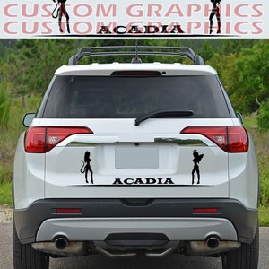 3x stickers Hell Girl Design Tailgate decals Compatible with Acadia