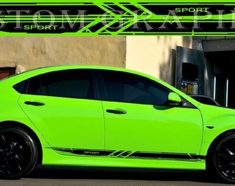 Racing Stripes Sport Line Design Vinyl Decal Stickers Compatible with Mazda 3