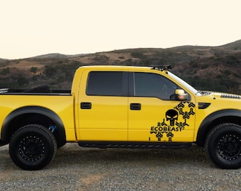Skull Door Design Decal Sticker Vinyl Sport Compatible with Raptor F150 All Models size