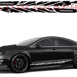 2x Unique Line Design Door Decal Sticker Vinyl Sport Compatible with Fusion All Models
