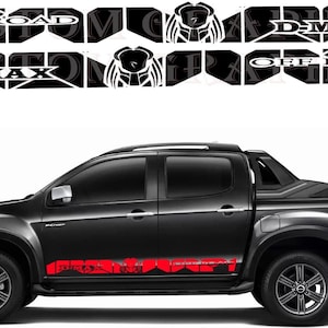 2x Sticker Alien Design Line Decal Sticker Vinyl Compatible with D-Max All Models