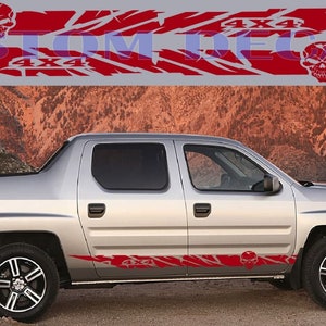 Racing Stripes Skull Line Design Line Vinyl stickers Compatible with Honda Ridgeline Style decals