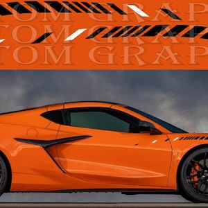 Premium Vinyl Sticker Compatible with Corvette Z06 Front Style Line Design Man Gifts