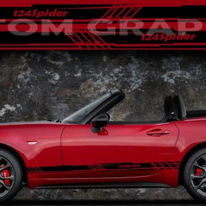 Spider 124 Vinyl Decal Stickers: Lusso Abarth Style Line Design