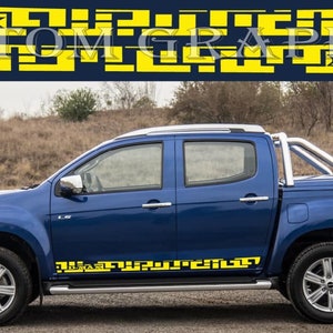 2x Sticker Block Design Line Decal Sticker Vinyl Compatible with D-Max All Models
