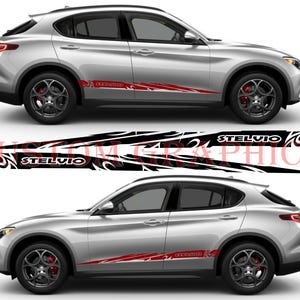 Stelvio Vinyl Decal Stickers, Automotive Decals (Set of 2)