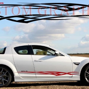 Premium Vinyl stickers Compatible with Mazda rx-8 rx8 Tribal Line Design Car styling decals