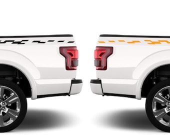 Back side Finish Line Design Decal Sticker Vinyl Compatible with Raptor F150 All Models size