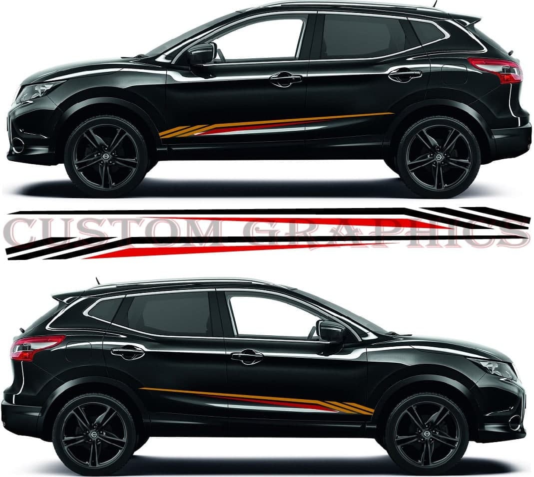 Premium Vinyl Stickers Compatible With Qashqai 2x Racing