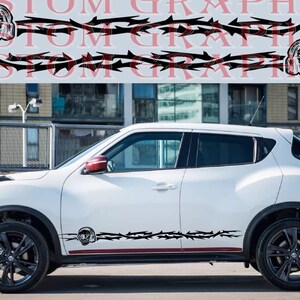 Racing Stripes Skull Unique Design Line Vinyl stickers Compatible with Juke