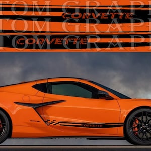 Premium Vinyl Sticker Compatible with Corvette Z06 Front Unique Line Design Man Gifts