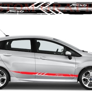 Premium Sticker Compatible with Fiesta All Models size New Unique Line Design Graphics Decals