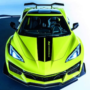 Premium Hood Sticker Compatible with Corvette Z06 Stingray Line Design Vinyl Decal