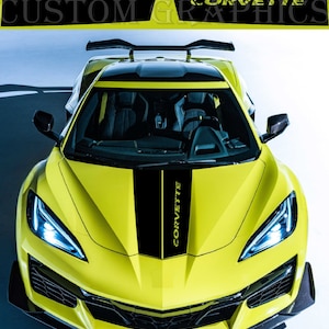Hood Sticker Compatible with Corvette Z06 Classico Line Design Vinyl Decal