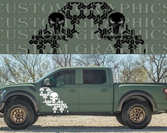 Skull Door Design Decal Sticker Vinyl Sport Compatible with Raptor F150 All Models size