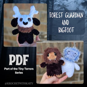 Wendigo and Bigfoot Tiny Terrors - DIGITAL PRODUCT - Crochet Pattern