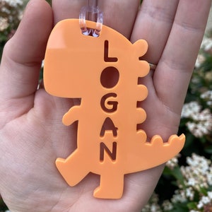 Étiquettes personnalisées pour enfants, école, garderie, gentil, T-Rex, cadeau, retour à l'école, médaille d'identité, dinosaure