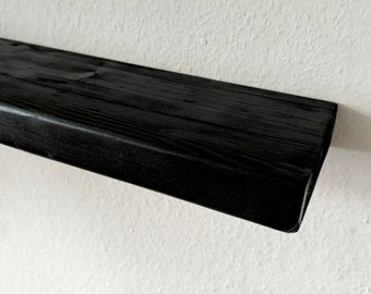 Planche d'échafaudage à étagère flottante noir | Étagère murale en bois récupéré | planche d'échafaudage à étagère flottante | Bois de sciage