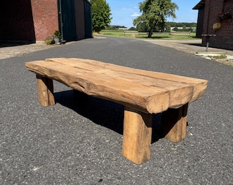 Coffee table made from approximately 100-year-old oak beams | Reclaimed wood | Coffee table
