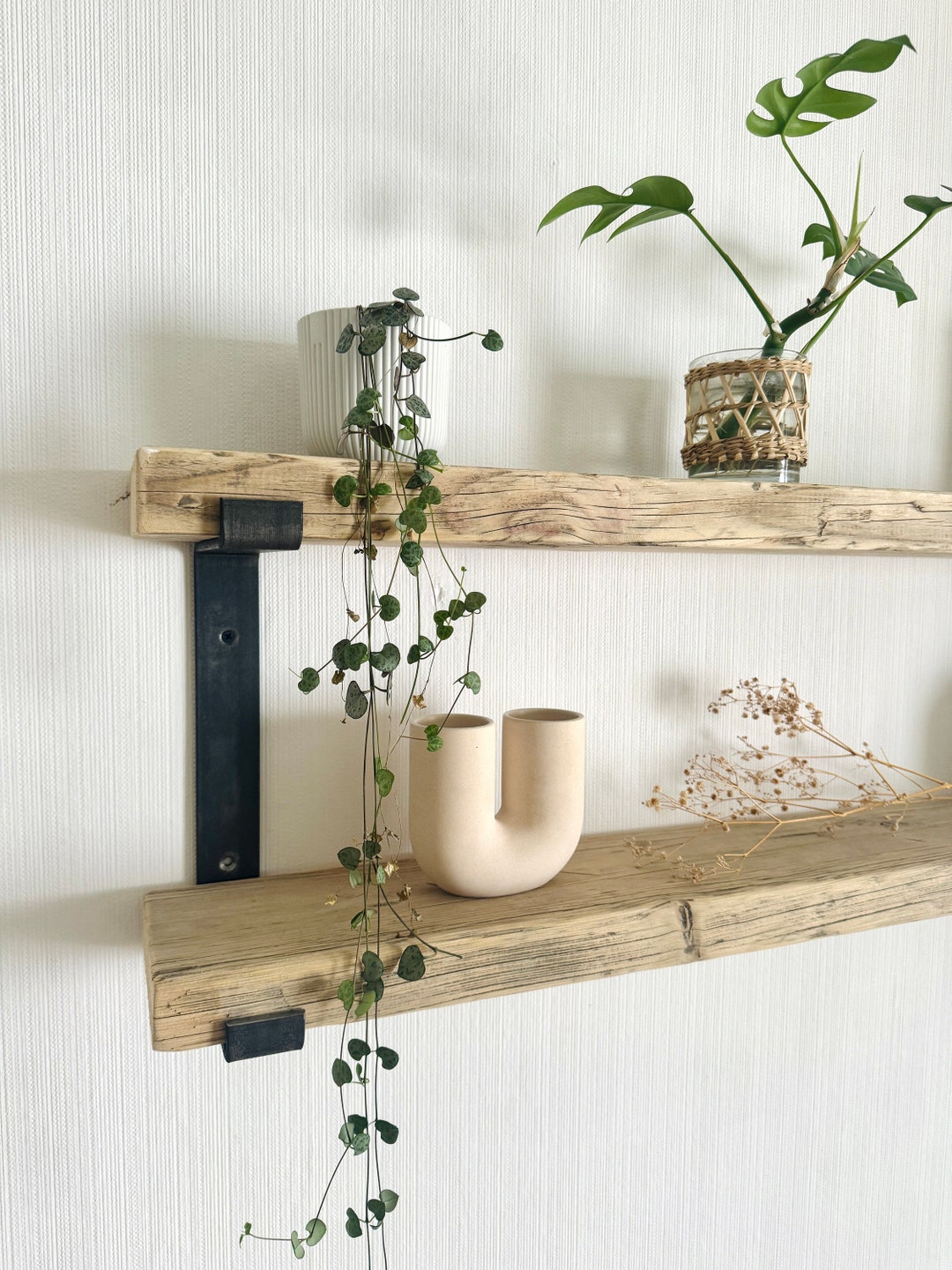 Étagère En Bois Récupéré Et Tuyaux D'échafaudage - Rustique - Plus De 12 Niveaux