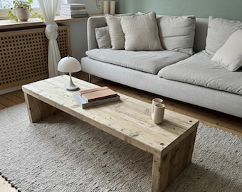 Rustic coffee table made from natural scaffolding planks | Coffee table | Reclaimed wood | Construction timber | Sustainably screwed together | Lowboard | Sideboard