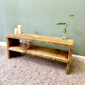 Bench made of scaffolding planks, wooden bench, hallway bedroom bench, timber furniture, upcycling furniture, garden bench