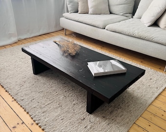Coffee table made from scaffolding planks, dark brown | Rosewood, minimalist | Coffee table | Reclaimed wood | Sustainable construction timber
