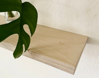 Floating shelf, multiplex birch | Wall shelf | Light | Minimalist