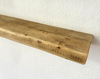 Etagère murale planche d'échafaudage flottante traitée à l'huile | Étagère murale en bois récupéré | planche d'échafaudage à étagère flottante | Bois de sciage