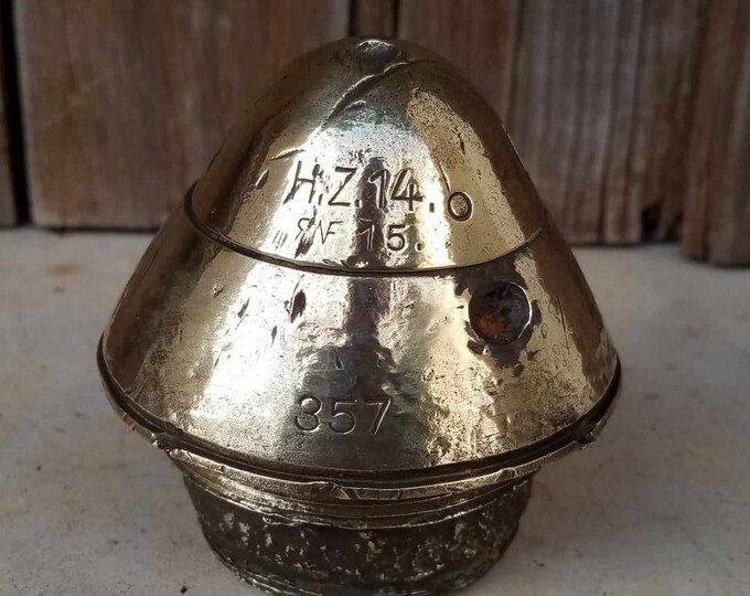 WW1 German Large Artillery Shell Fuse With Impact Damage, German WW1