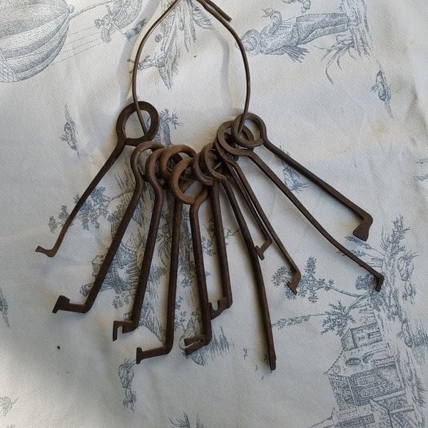 Rare 1800's set of French Skeleton / Locksmiths Keys