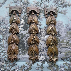 3 Antique French Bronze & Ormolu Furniture Mirror Empire Style Embellishment Plaques,French Hardware,Pediment,Furniture Decoration