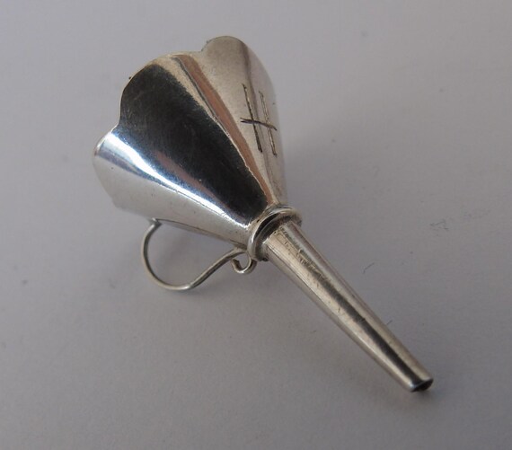 Vintage Solid Silver Perfume Funnel, Hallmarked E… - image 4