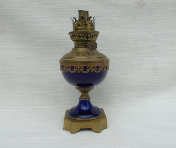 アンティーク 1880 年代 フランス製 青銅と青磁のオイルランプ - Etsy 日本