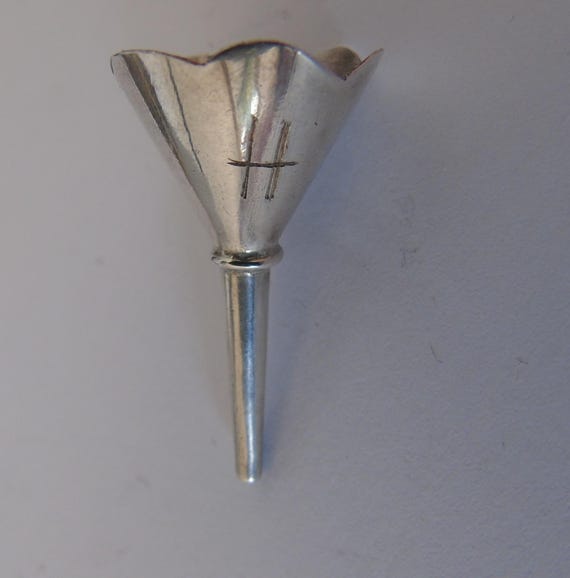 Vintage Solid Silver Perfume Funnel, Hallmarked E… - image 3